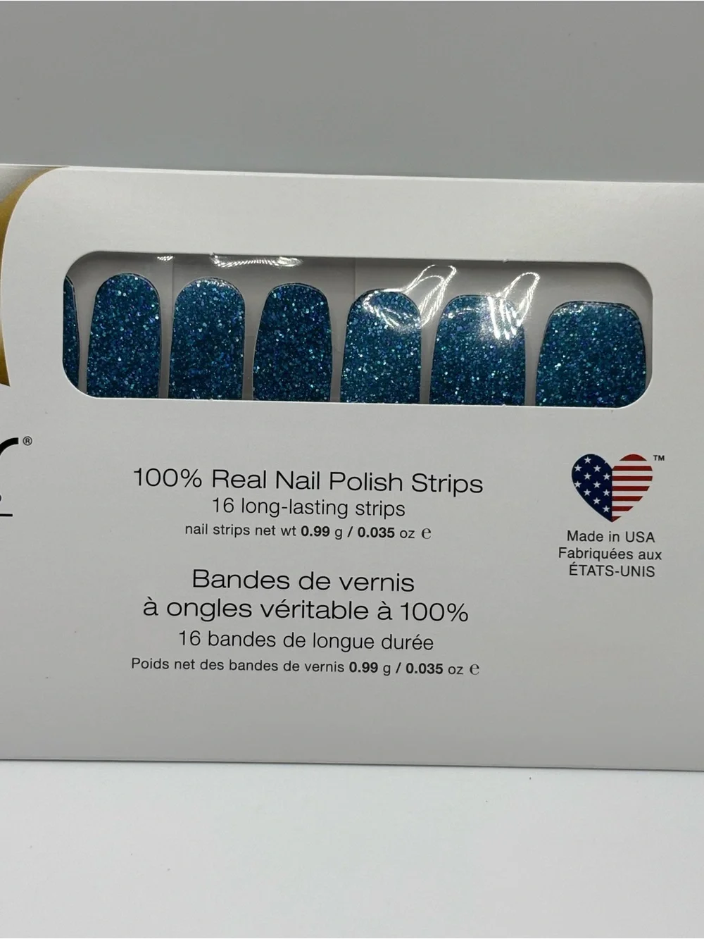 Color Street Dallas Darling Blue Glitter Nail Polish Strips New
